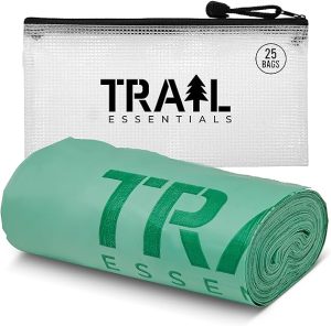 Bolsas de inodoro, certificadas biodegradables y compostables; uso y entierra en el suelo