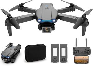 Dron para niños y adultos con cámara 4K, dron plegable de control remoto con funda de transporte, regalos para niños y niñas con retención de altitud
